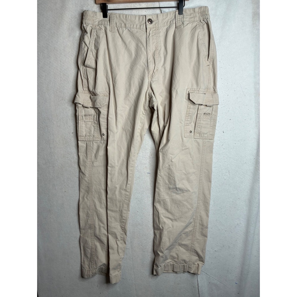 RedHead Brand Co Mens Khaki Ripstop Cargo Pants Tan Outdoor Workwear 34x32‎